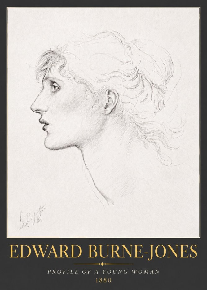 Edward Burne-Jones Profile of a Young Woman No5 - Póster
