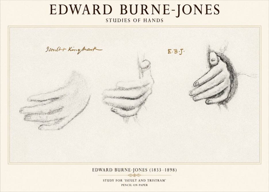 Edward Burne-Jones Study for 'Iseult and Tristram' No1 - Póster