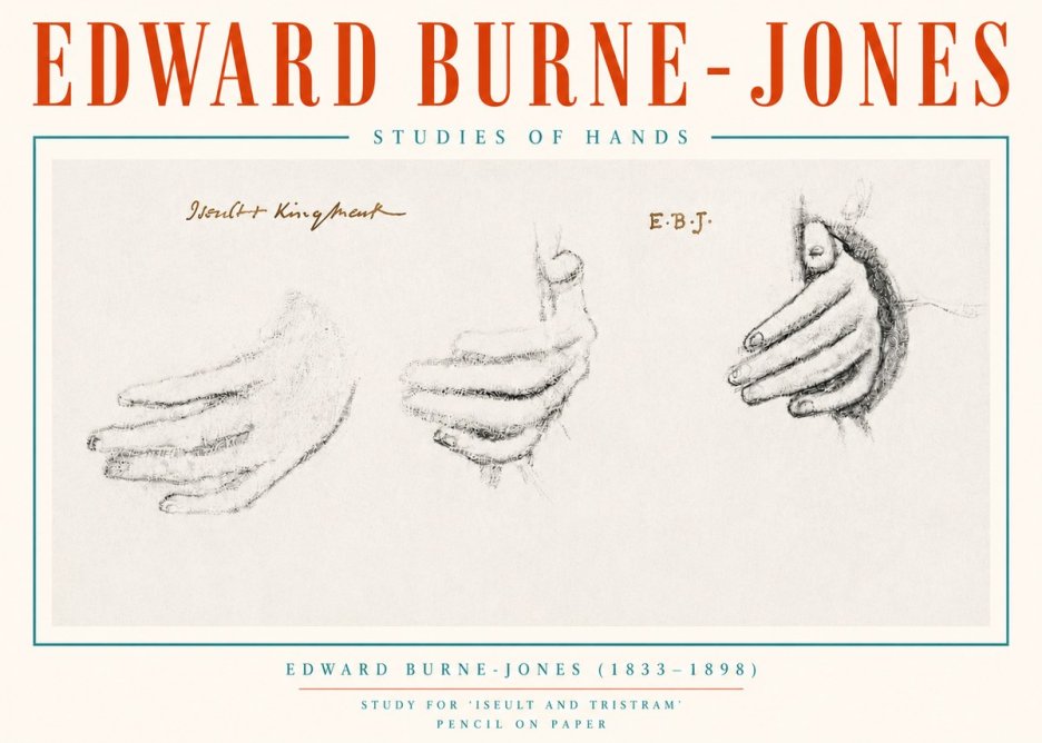 Edward Burne-Jones Study for 'Iseult and Tristram' No4 - Póster