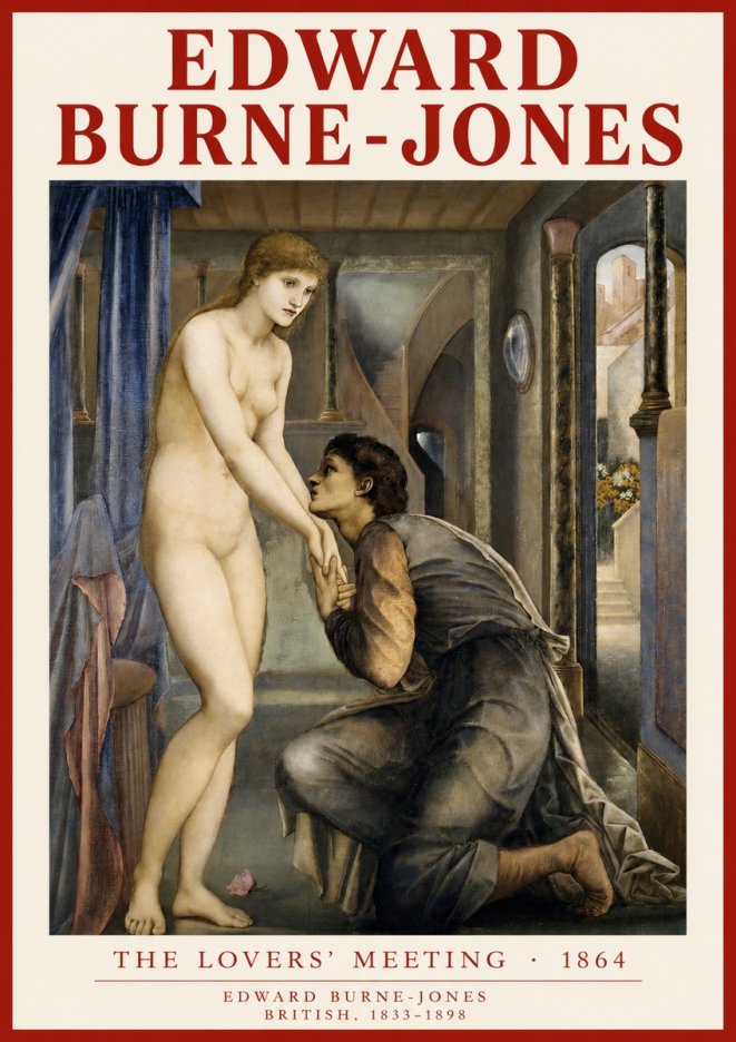 Edward Burne-Jones The Lovers' Meeting No3 - Póster