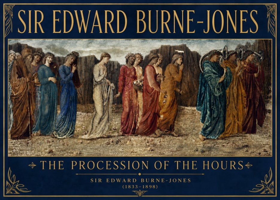 Edward Burne-Jones The Procession of the Hours No4 - Póster