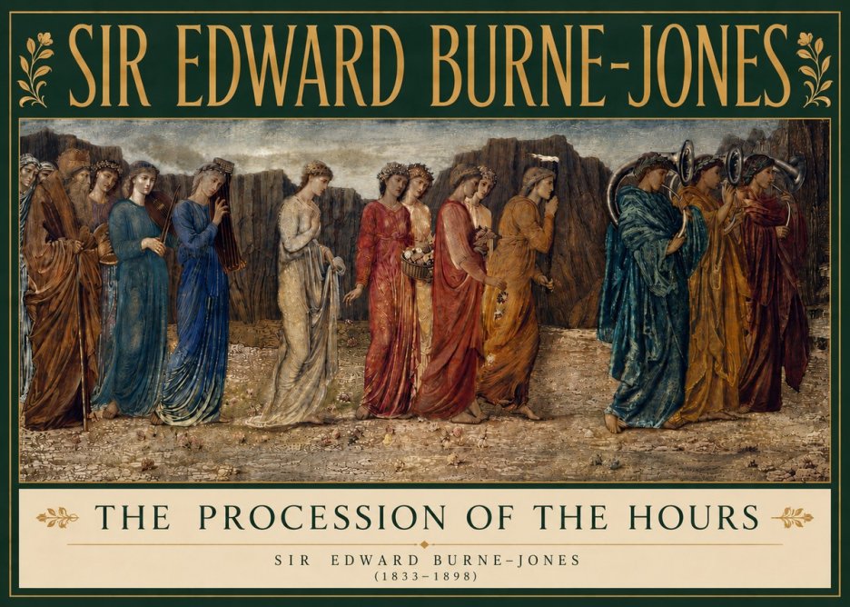 Edward Burne-Jones The Procession of the Hours No5 - Póster