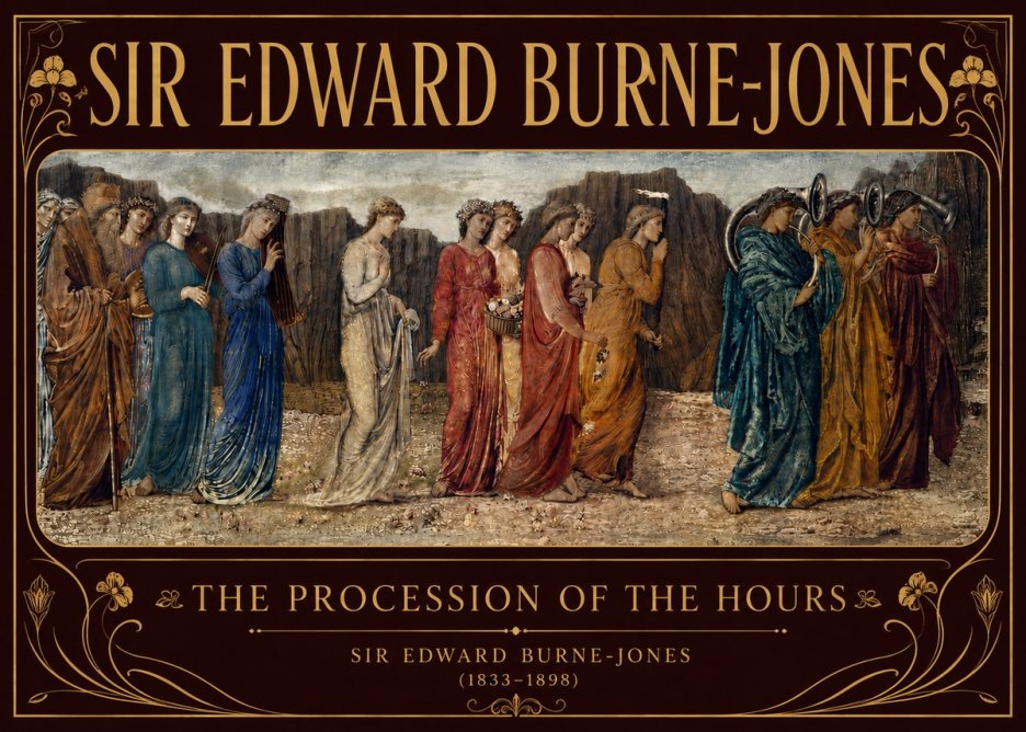 Edward Burne-Jones The Procession of the Hours No6 - Póster