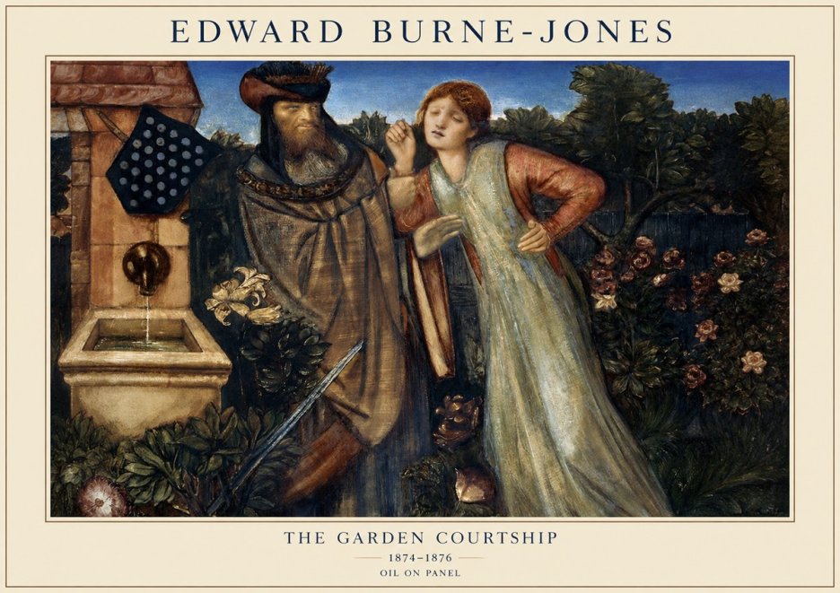 Edward Burne-Jones The Garden Courtship No1 - Póster
