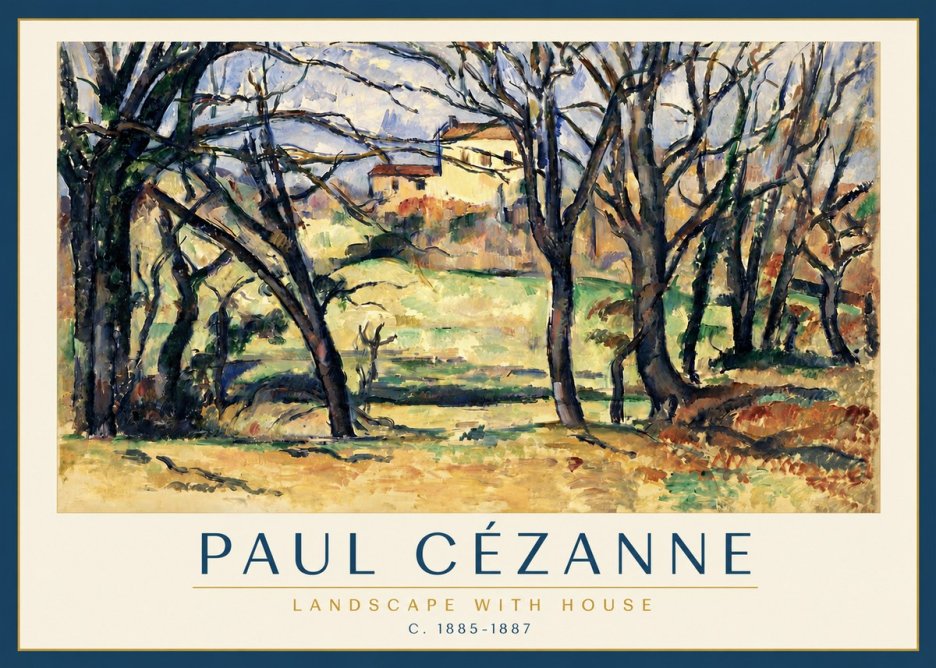 Paul Cézanne Landscape with House No3 - Póster