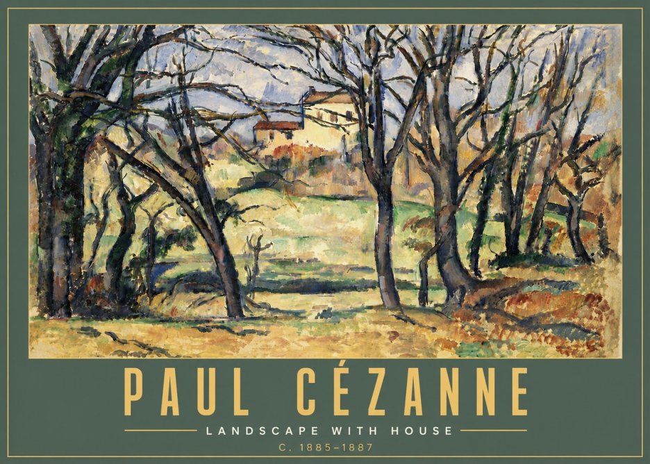 Paul Cézanne Landscape with House No6 - Póster