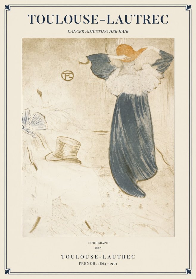 Toulouse-Lautrec Dancer Adjusting Her Hair No1 - Póster