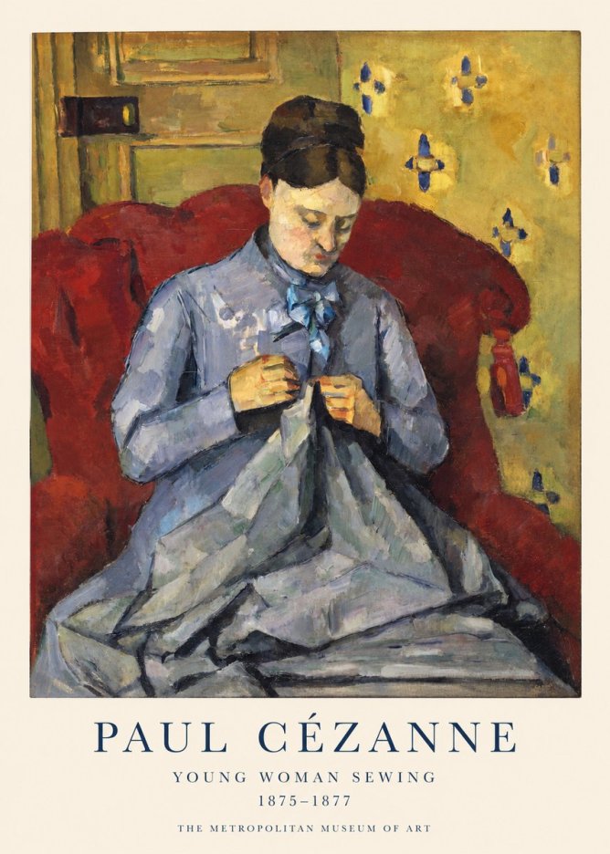 Paul Cézanne Young Woman Sewing No1 - Póster
