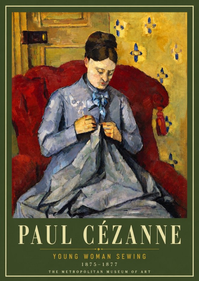 Paul Cézanne Young Woman Sewing No6 - Póster