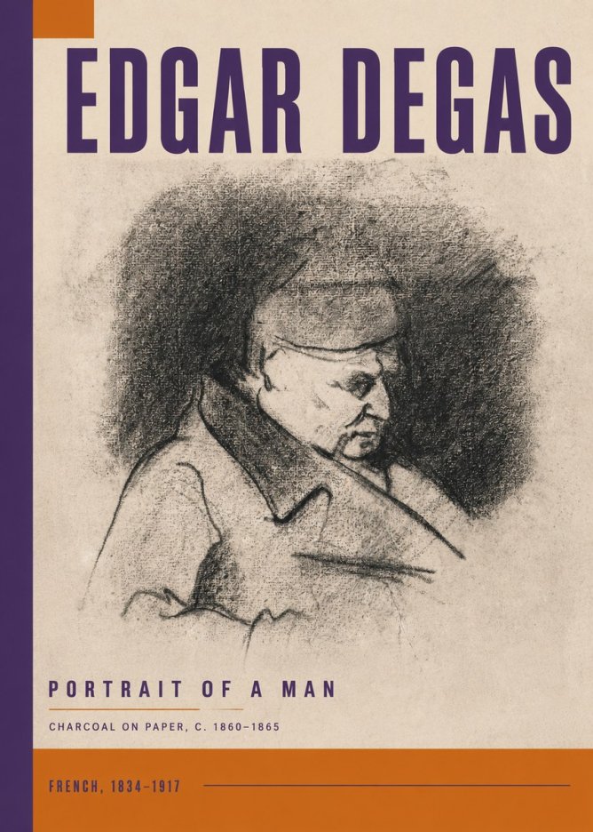 Edgar Degas Portrait of a Man No6 - Póster