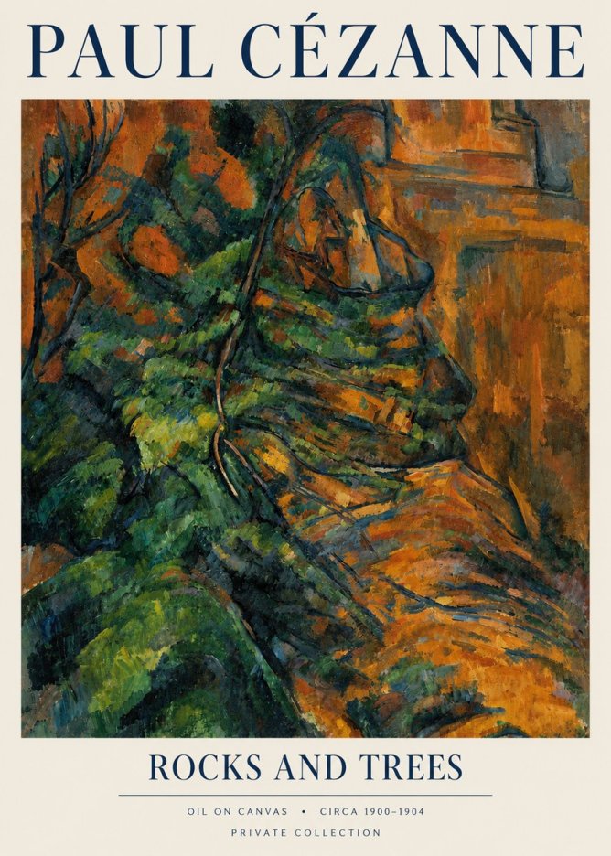 Paul Cézanne Rocks and Trees IV No3 - Póster