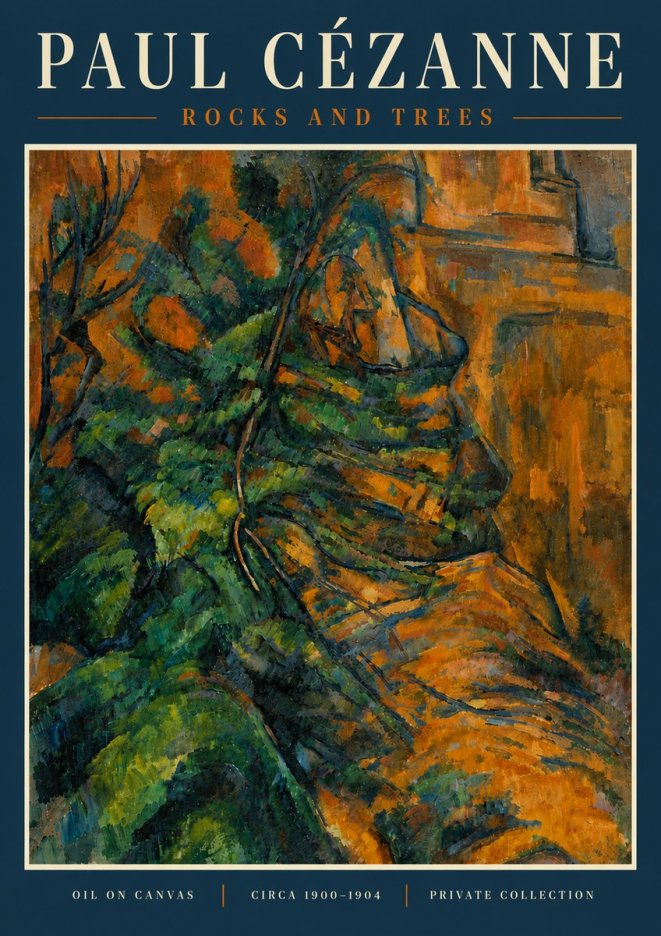 Paul Cézanne Rocks and Trees IV No6 - Póster