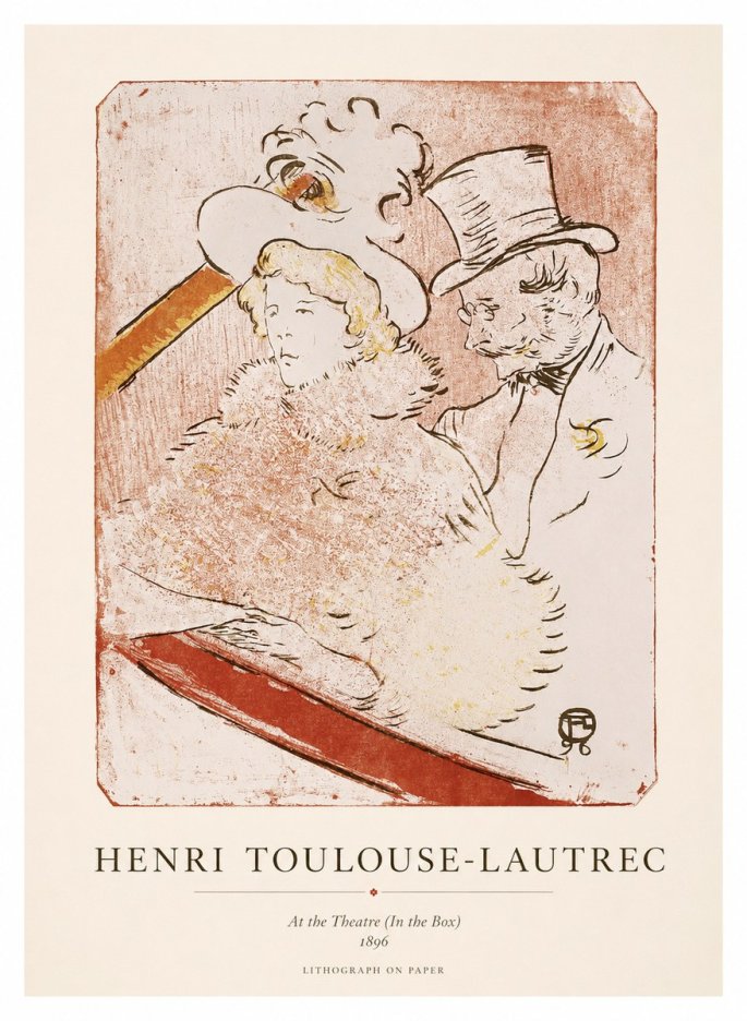 Toulouse-Lautrec At the Theatre (in the Box) No1 - Póster