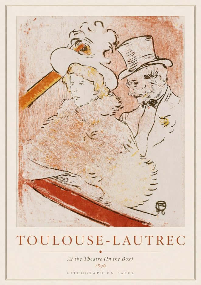 Toulouse-Lautrec At the Theatre (in the Box) No3 - Póster