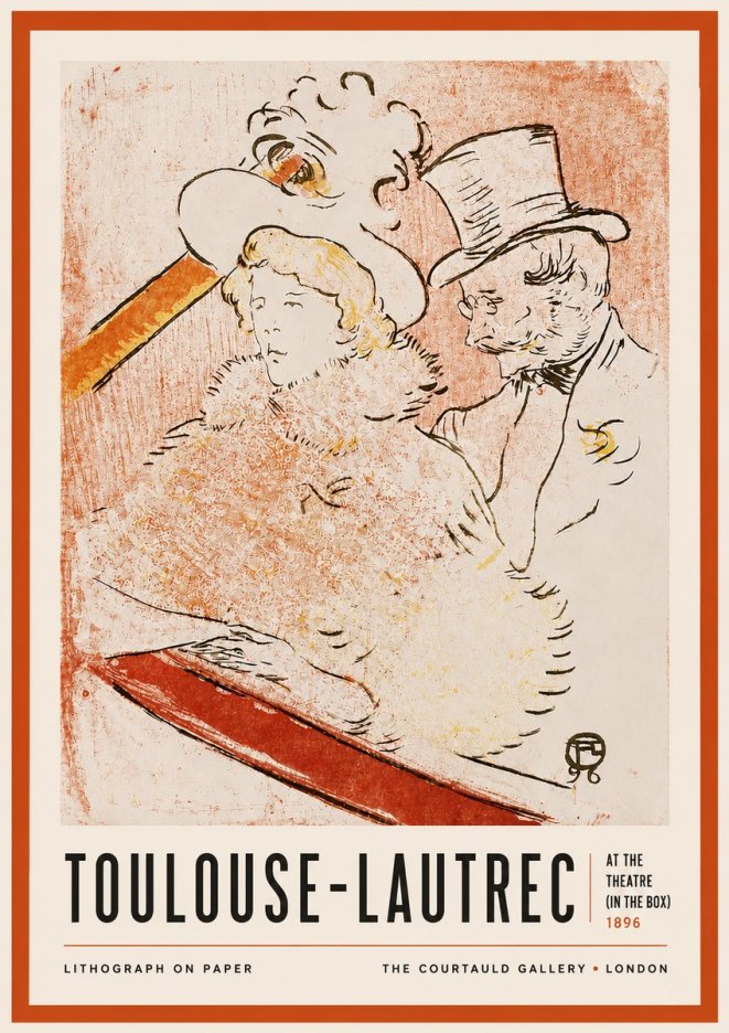 Toulouse-Lautrec At the Theatre (in the Box) No4 - Póster