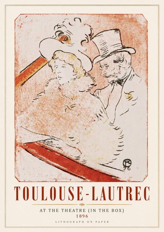 Toulouse-Lautrec At the Theatre (in the Box) No6 - Póster