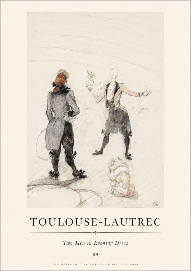 Toulouse-Lautrec Two Men in Evening Dress No1 - Póster