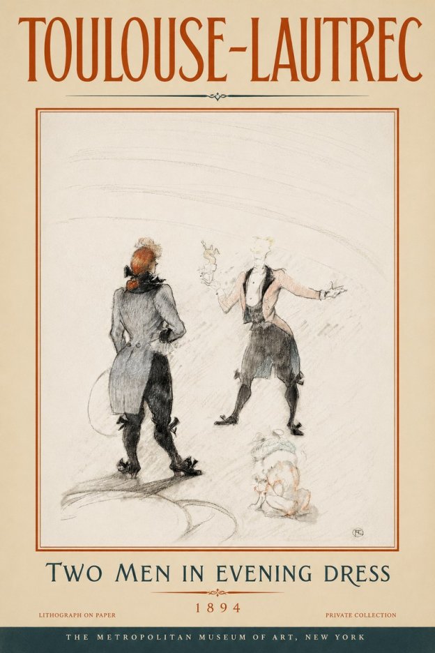 Toulouse-Lautrec Two Men in Evening Dress No4 - Póster