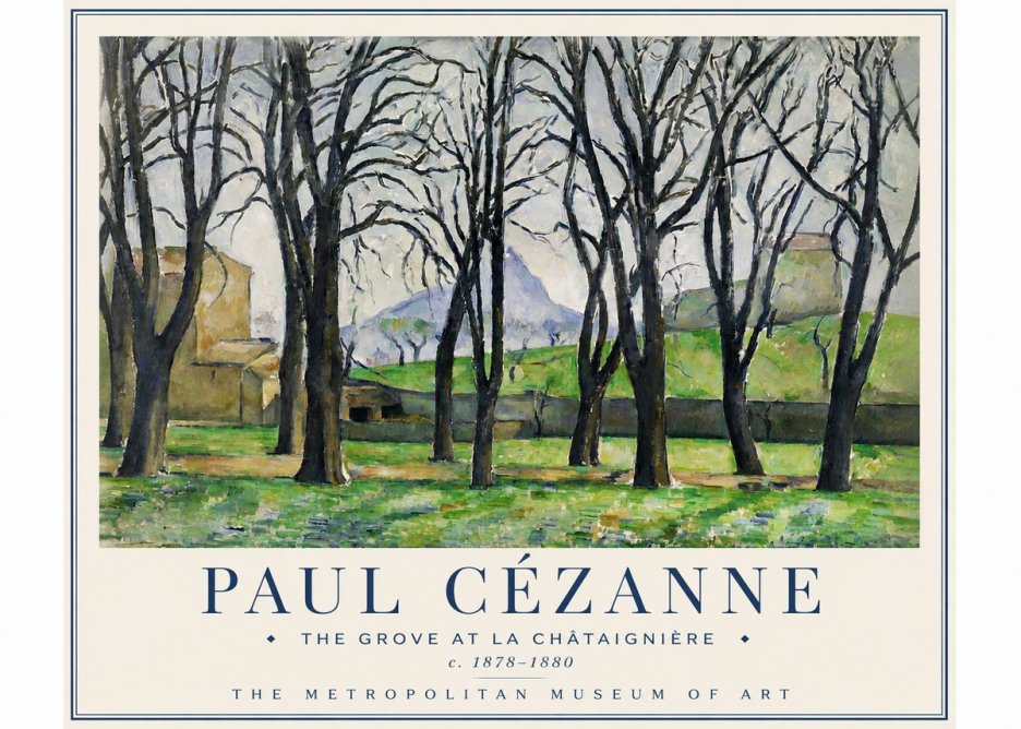 Paul Cézanne The Grove at La Châtaignière No3 - Póster