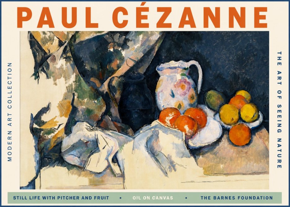 Paul Cézanne Still Life with Pitcher and Fruit No2 - Póster