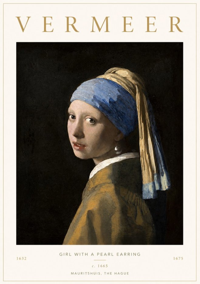 Vermeer Girl with a Pearl Earring II No2 - Póster