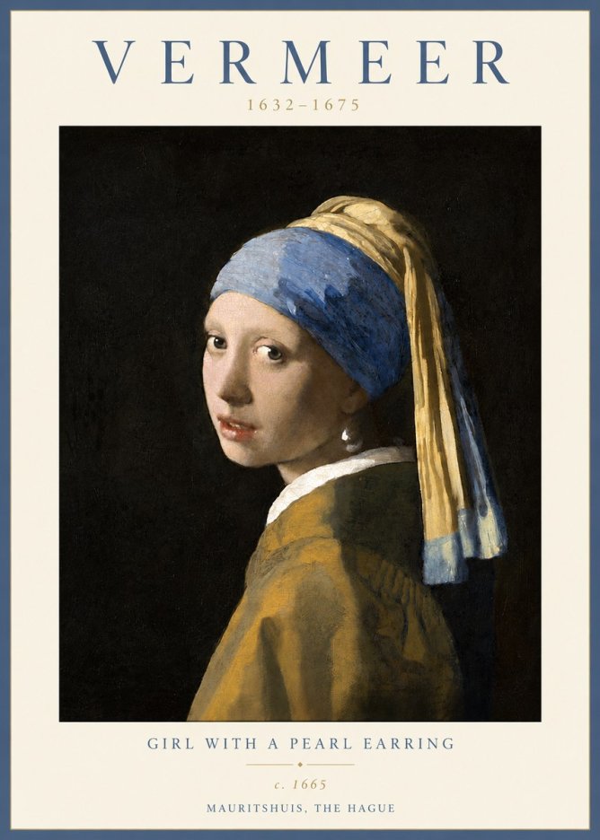 Vermeer Girl with a Pearl Earring II No4 - Póster