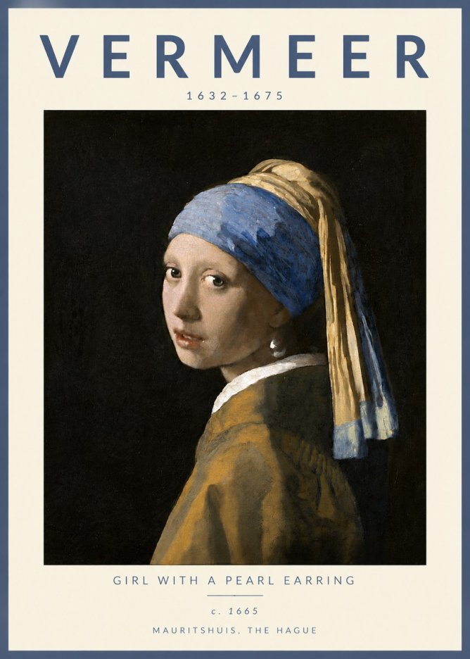 Vermeer Girl with a Pearl Earring II No6 - Póster