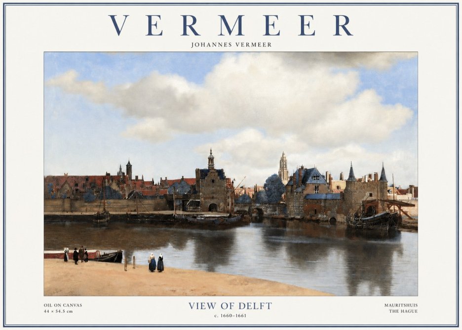 Vermeer View of Delft No2 - Póster