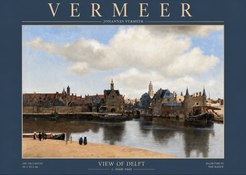 Vermeer View of Delft No3 - Póster