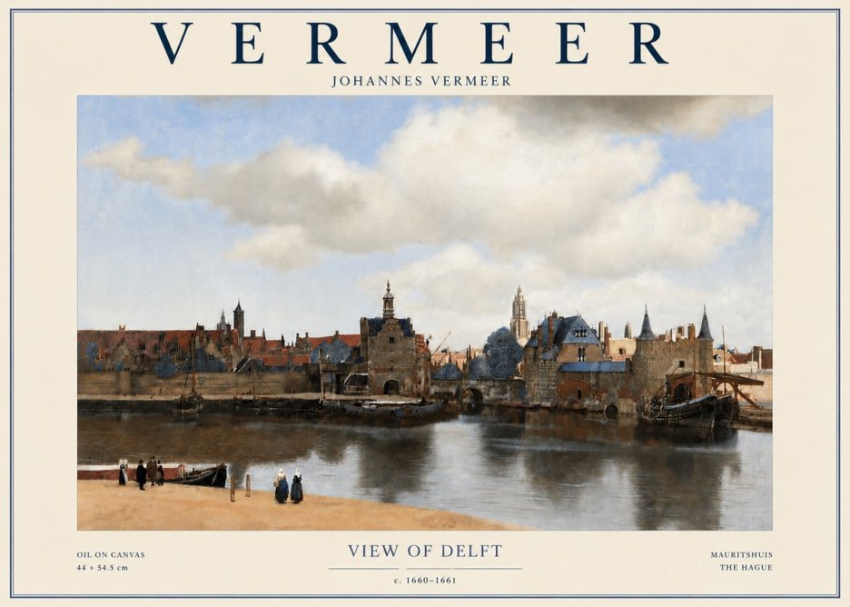Vermeer View of Delft No6 - Póster