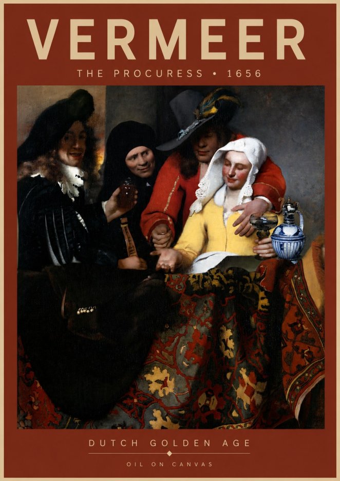 Vermeer The Procuress No4 - Póster