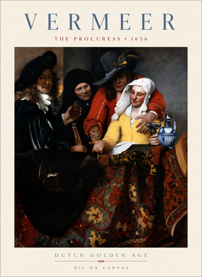 Vermeer The Procuress No5 - Póster