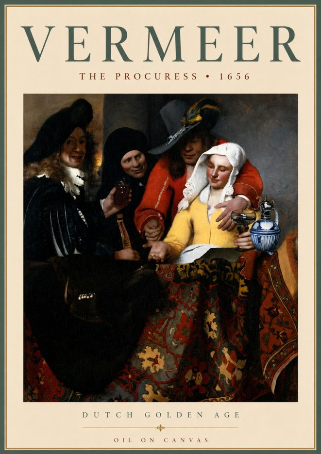 Vermeer The Procuress No6 - Póster