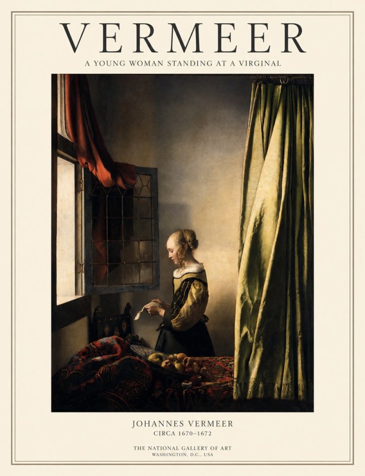 Vermeer A Young Woman Standing at a Virginal No1 - Póster