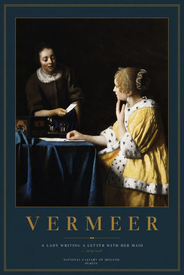 Vermeer A Lady Writing a Letter with Her Maid II No4 - Póster