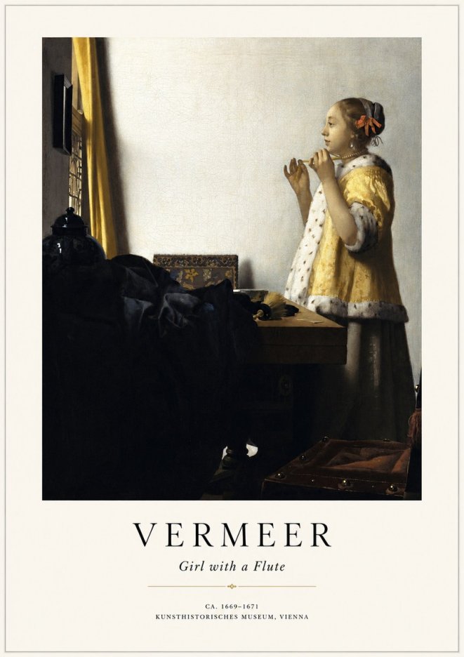 Vermeer Girl with a Flute No1 - Póster
