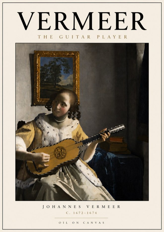Vermeer The Guitar Player No4 - Póster