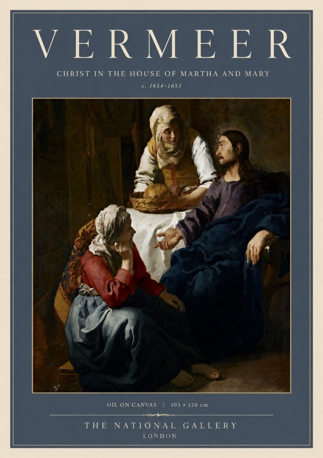 Vermeer Christ in the House of Martha and Mary No5 - Póster
