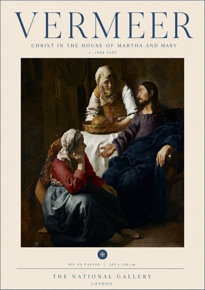 Vermeer Christ in the House of Martha and Mary No6 - Póster