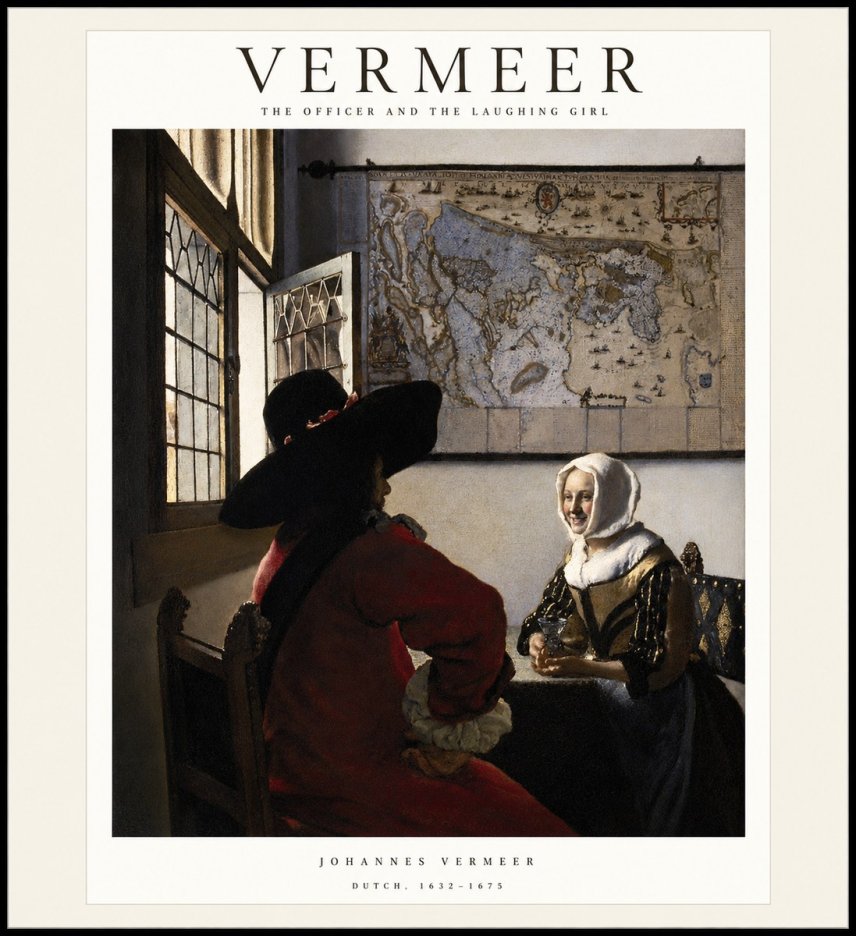 Vermeer The Officer and the Laughing Girl No1 - Póster