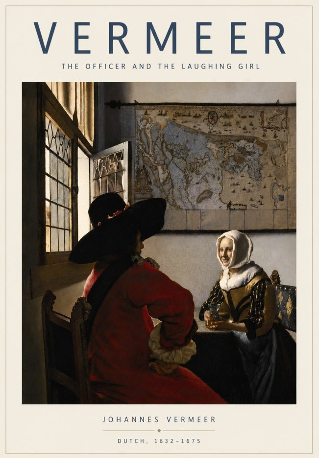 Vermeer The Officer and the Laughing Girl No4 - Póster