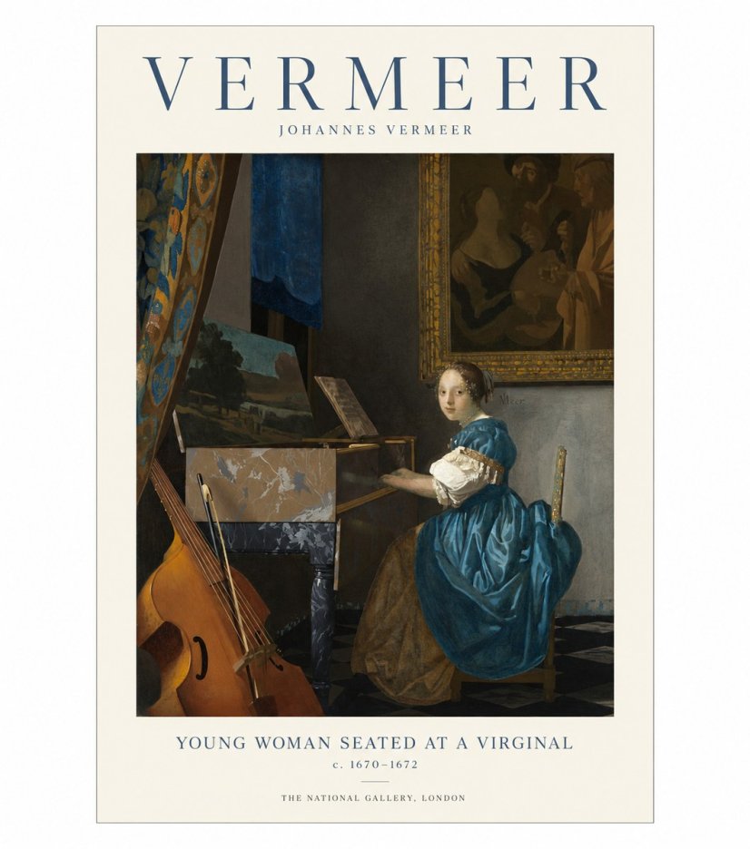 Vermeer Young Woman Seated at a Virginal No1 - Póster