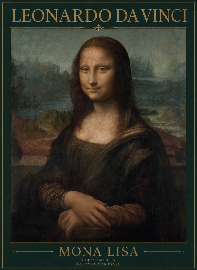 Leonardo da Vinci Mona Lisa No1 - Póster