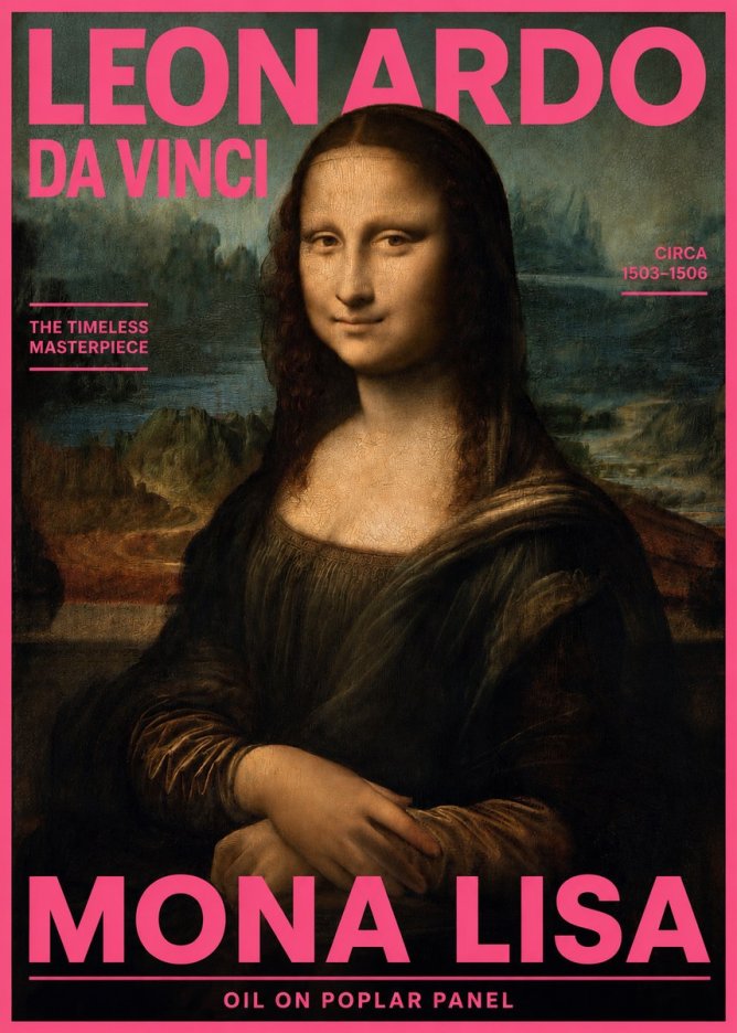 Leonardo da Vinci Mona Lisa No2 - Póster