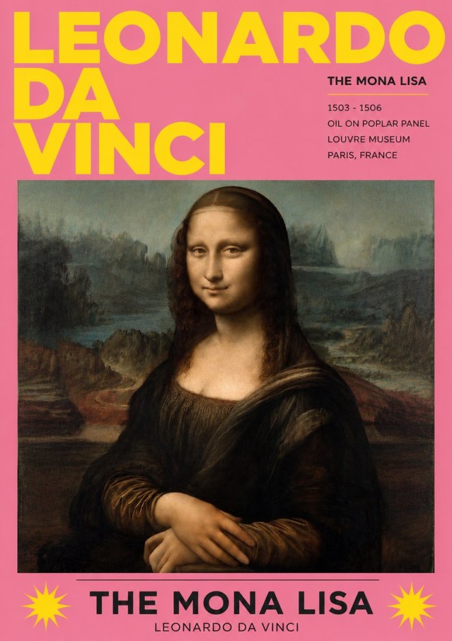 Leonardo da Vinci The Mona Lisa No3 - Póster