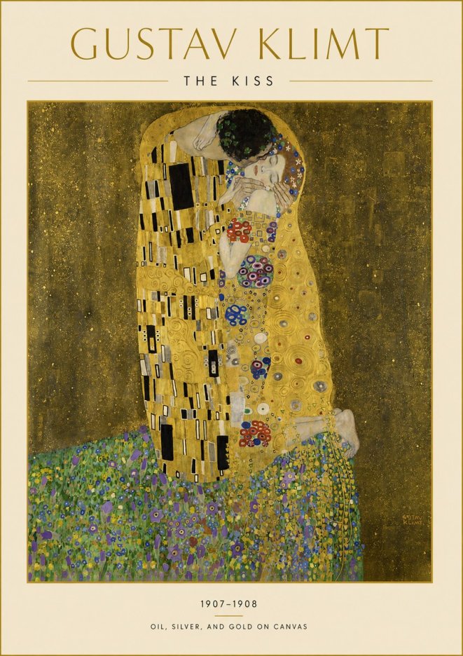 Klimt The Kiss No3 - Póster