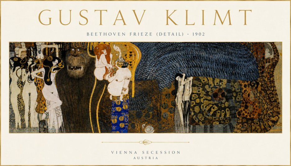 Klimt Beethoven Frieze (Detail) No4 - Póster