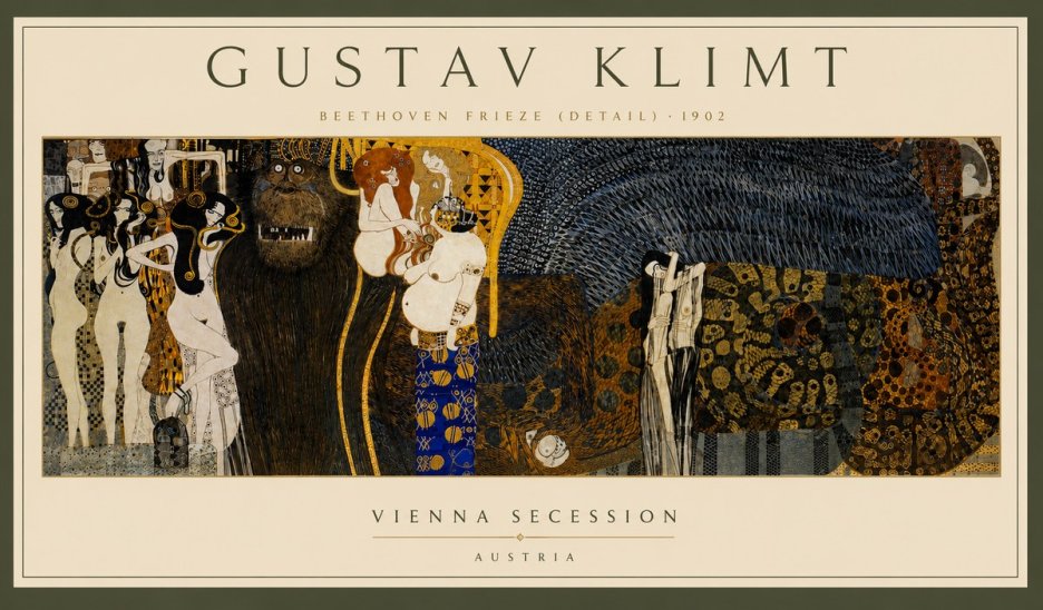 Klimt Beethoven Frieze (Detail) No5 - Póster
