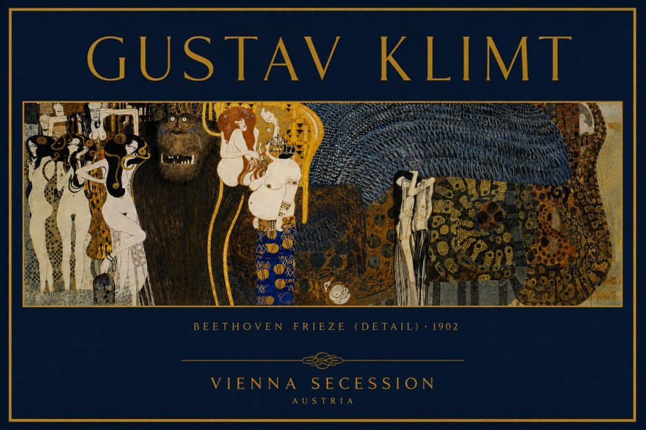 Klimt Beethoven Frieze (Detail) No6 - Póster