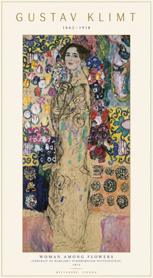 Klimt Woman Among Flowers No5 - Póster